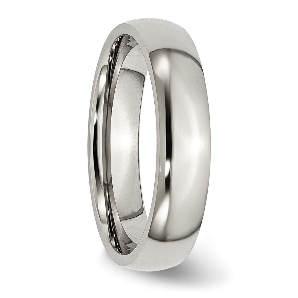 Stainless Steel Polished 5mm Half Round Band Size - 10