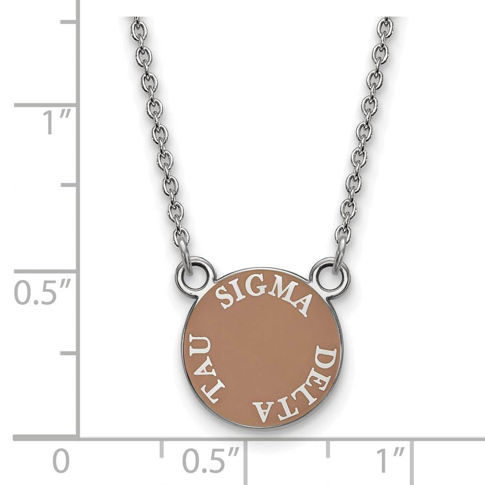 Sterling Silver 18in Official Licensed Greek Sororities Sigma Delta Tau XS Enamel Pendant w/Necklace