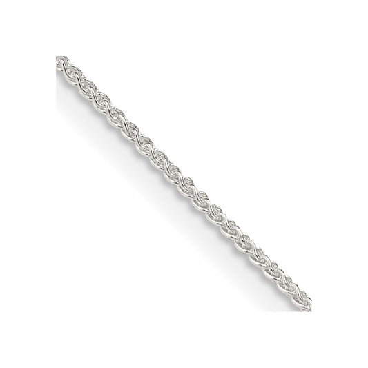 Sterling Silver 1mm Round Spiga Chain 36 Inches