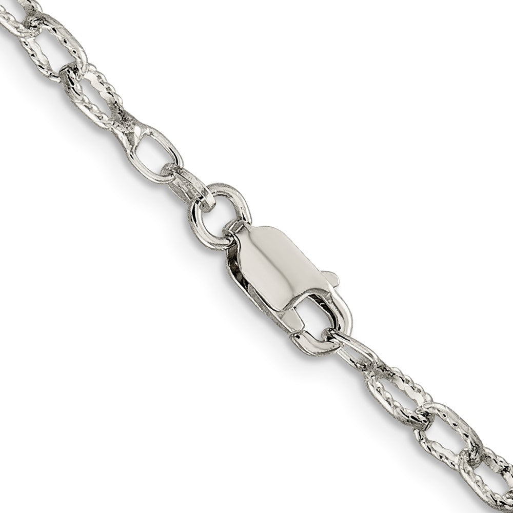 Sterling Silver 3.75mm Fancy Patterned Rolo Chain 16 Inches
