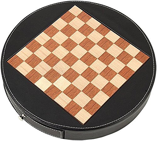 Bey-Berk International G545 Leather & Wood Chess Set, Black