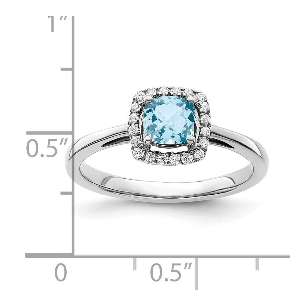 SS ANT Aqua and Diamond Ring