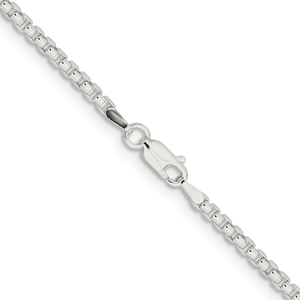Sterling Silver 2.6mm Round Box Chain 24 Inches