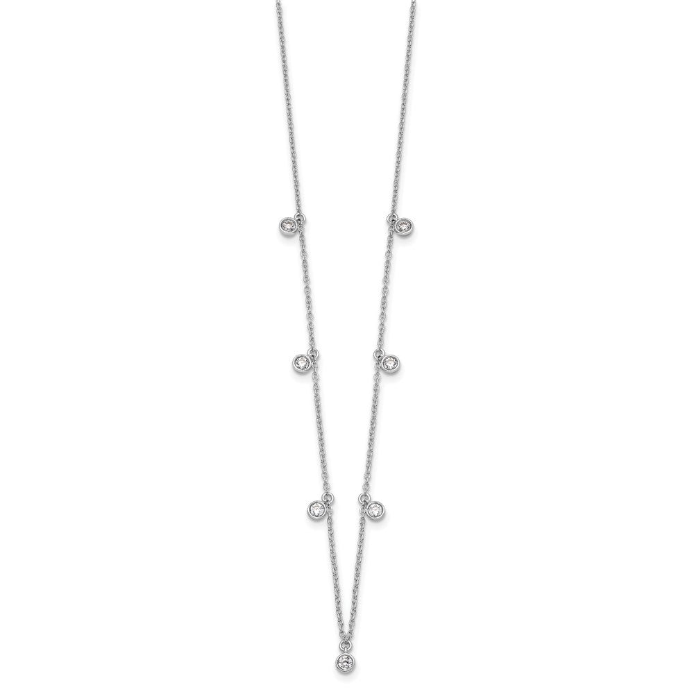 True Origin 14k White Gold 5/8 carat Lab Grown Diamond VS DEF Nine Station 18 inch Necklace