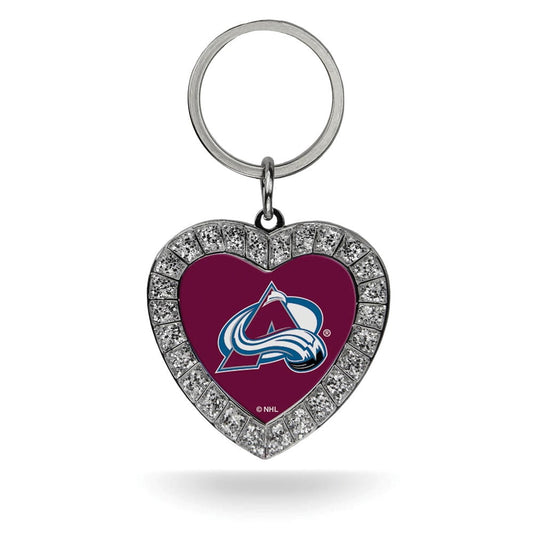 NHL Colorado Avalanche Rhinestone Heart Key Ring QGC7969