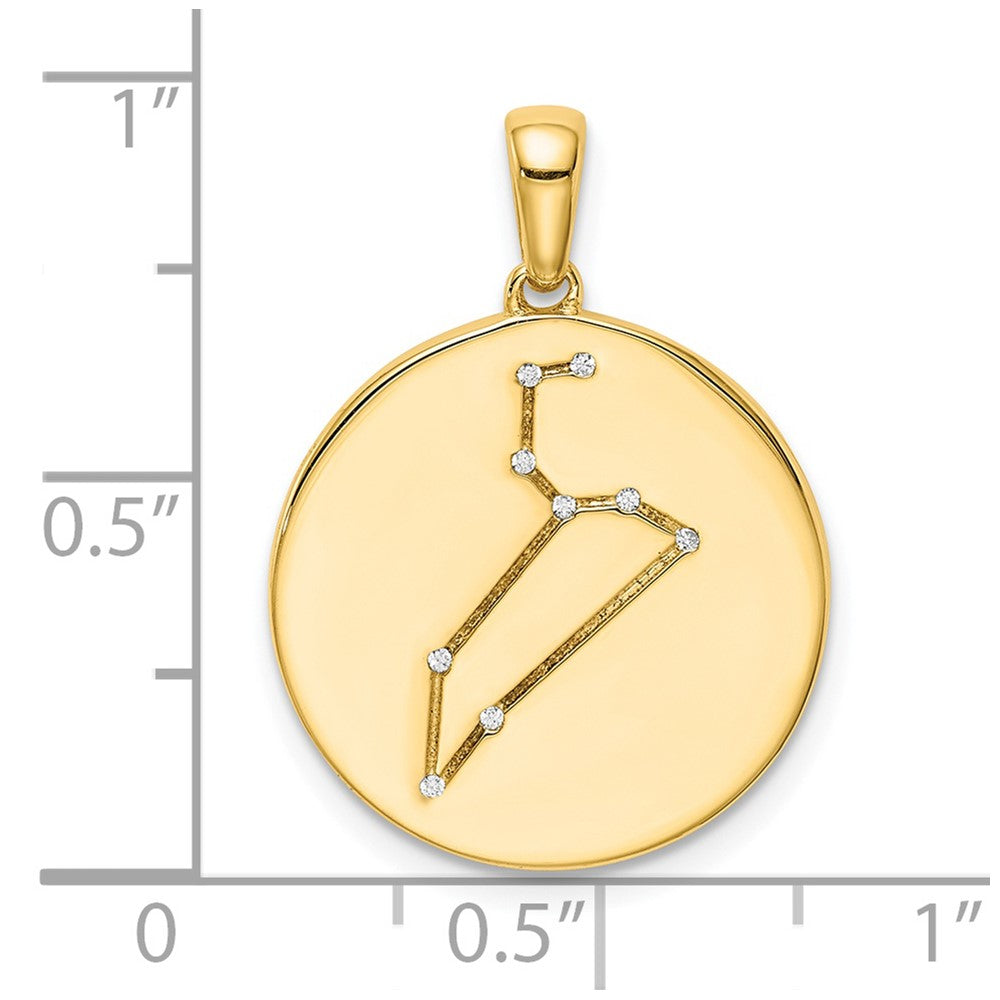 Sterling Silver Gold-plated & CZ Leo Zodiac Pendant