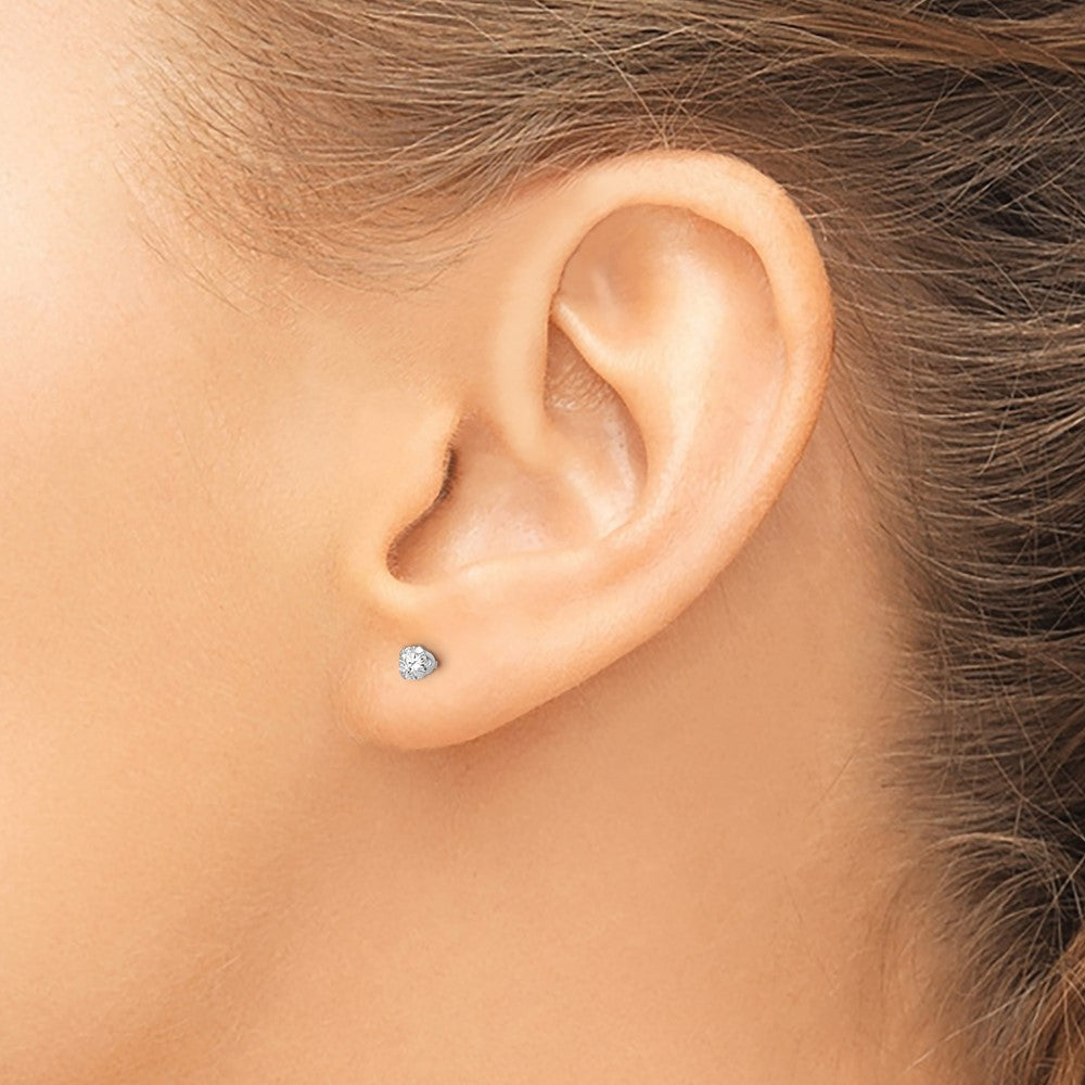 14k White Gold Madi K 3MM CZ Earrings