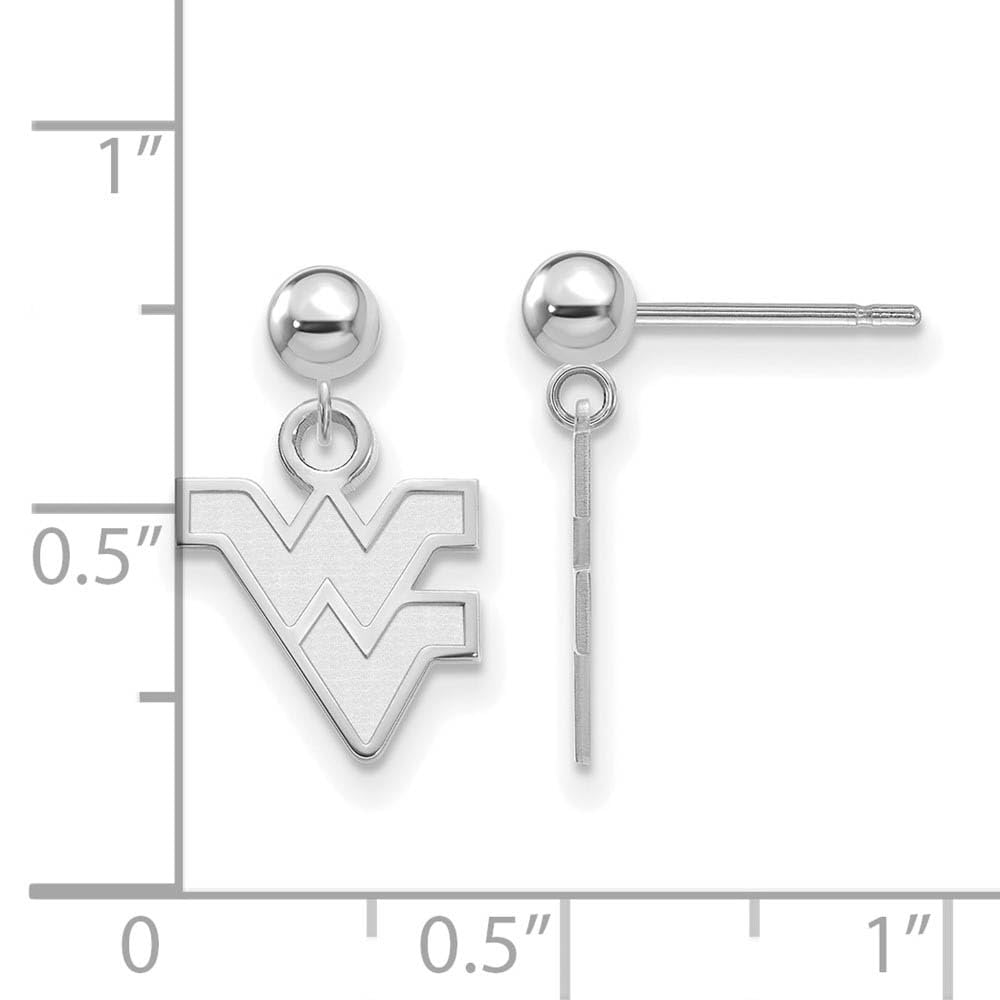West Virginia Earrings Dangle Ball (Sterling Silver)
