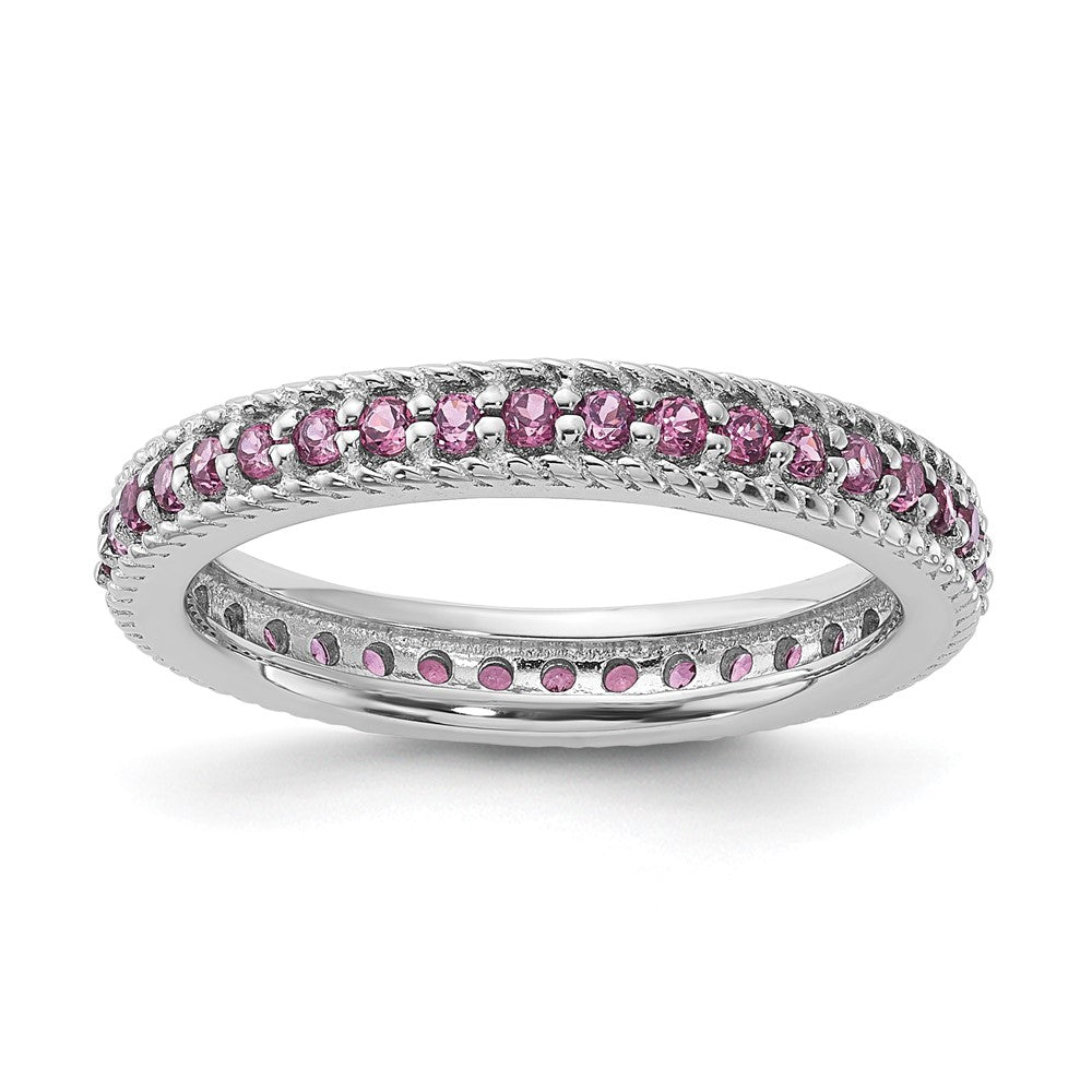 Sterling Silver Stackable Expressions Polished Rhodolite Garnet Eternity Ring