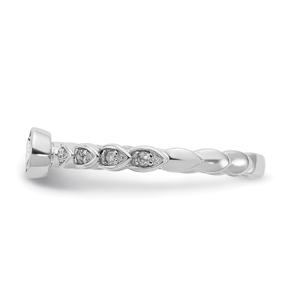 Sterling Silver White Topaz and Diamond Ring