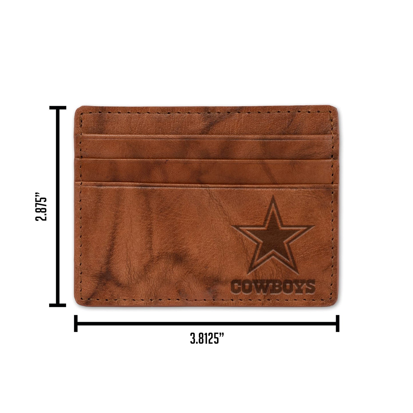 COWBOYS EMBOSSED GENUINE LEATHER CREDIT CARD WALLET