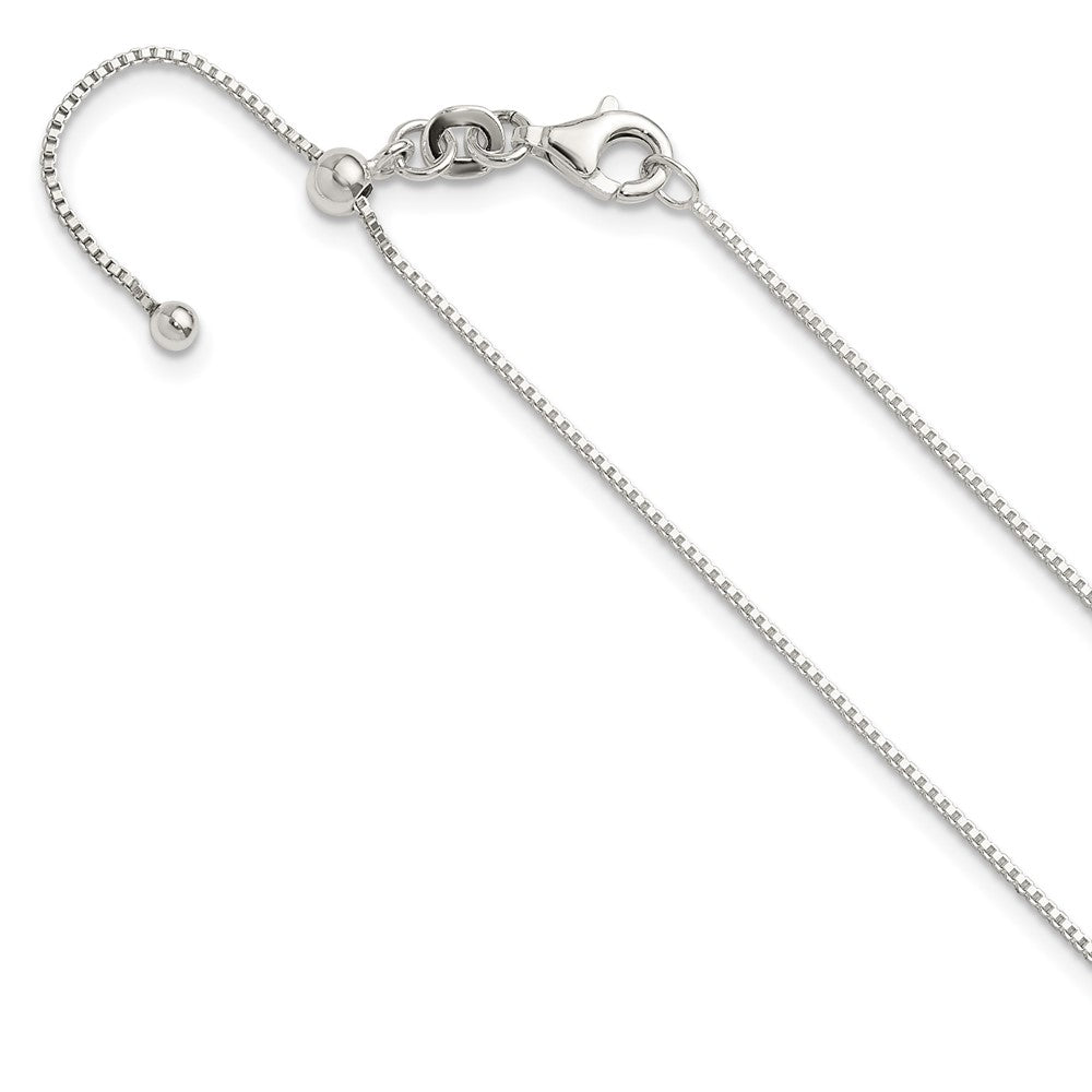 Sterling Silver Polished Adjustable Necklace 24 Inches