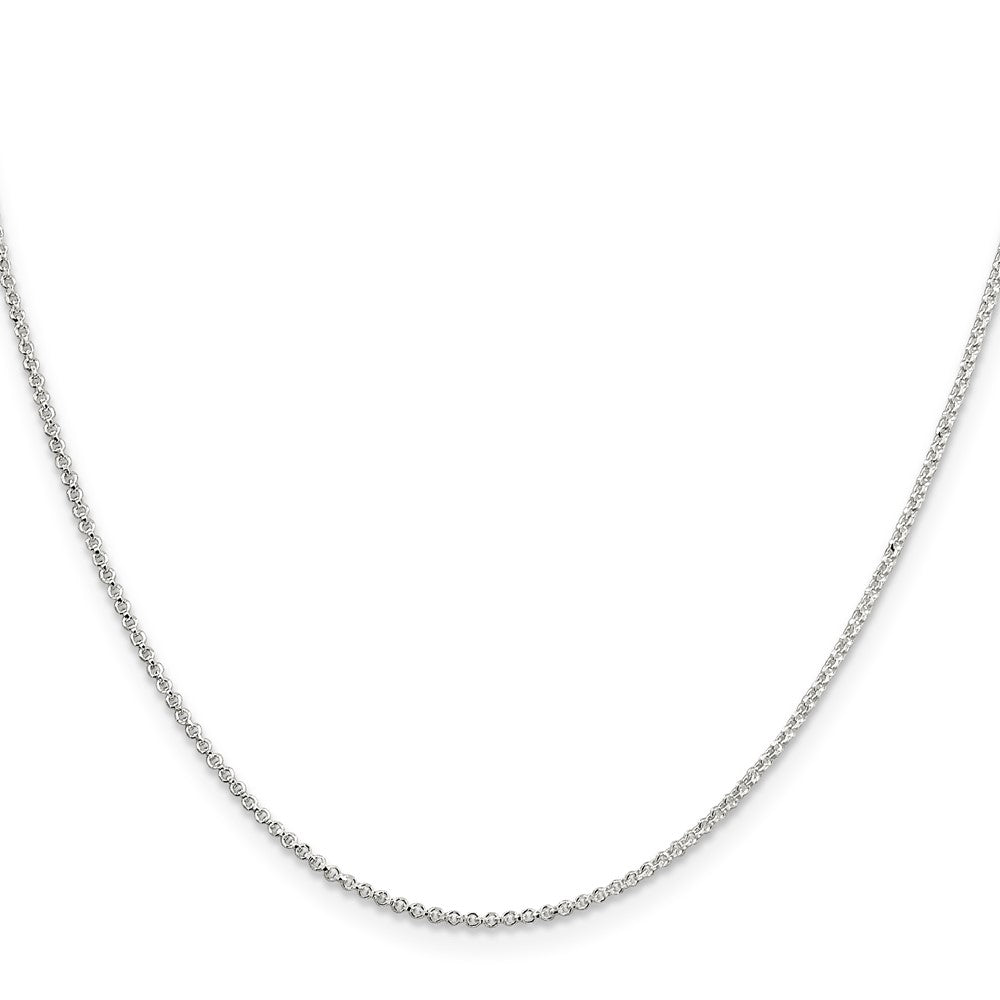 Sterling Silver 1.4mm Diamond-cut Rolo Chain 16 Inches