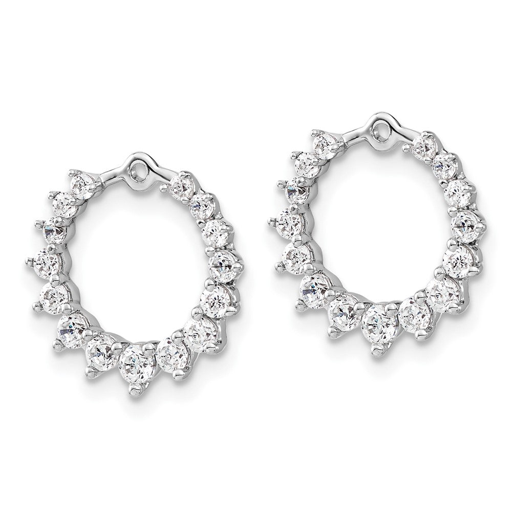 14k White Gold 7/8 carat Lab Grown Diamond VS/SI+ G+ Circle Earring Jackets