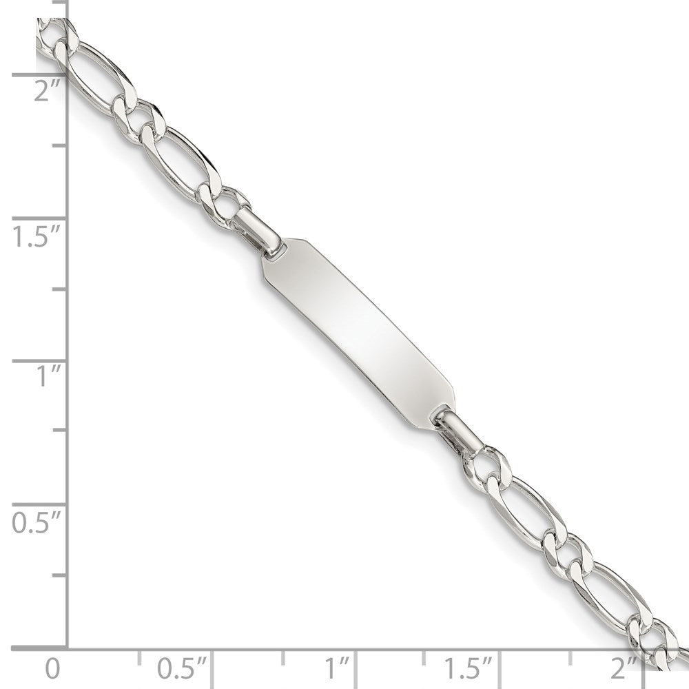 Sterling Silver Polished Engraveable Childrens ID Bracelet 5.5 inches