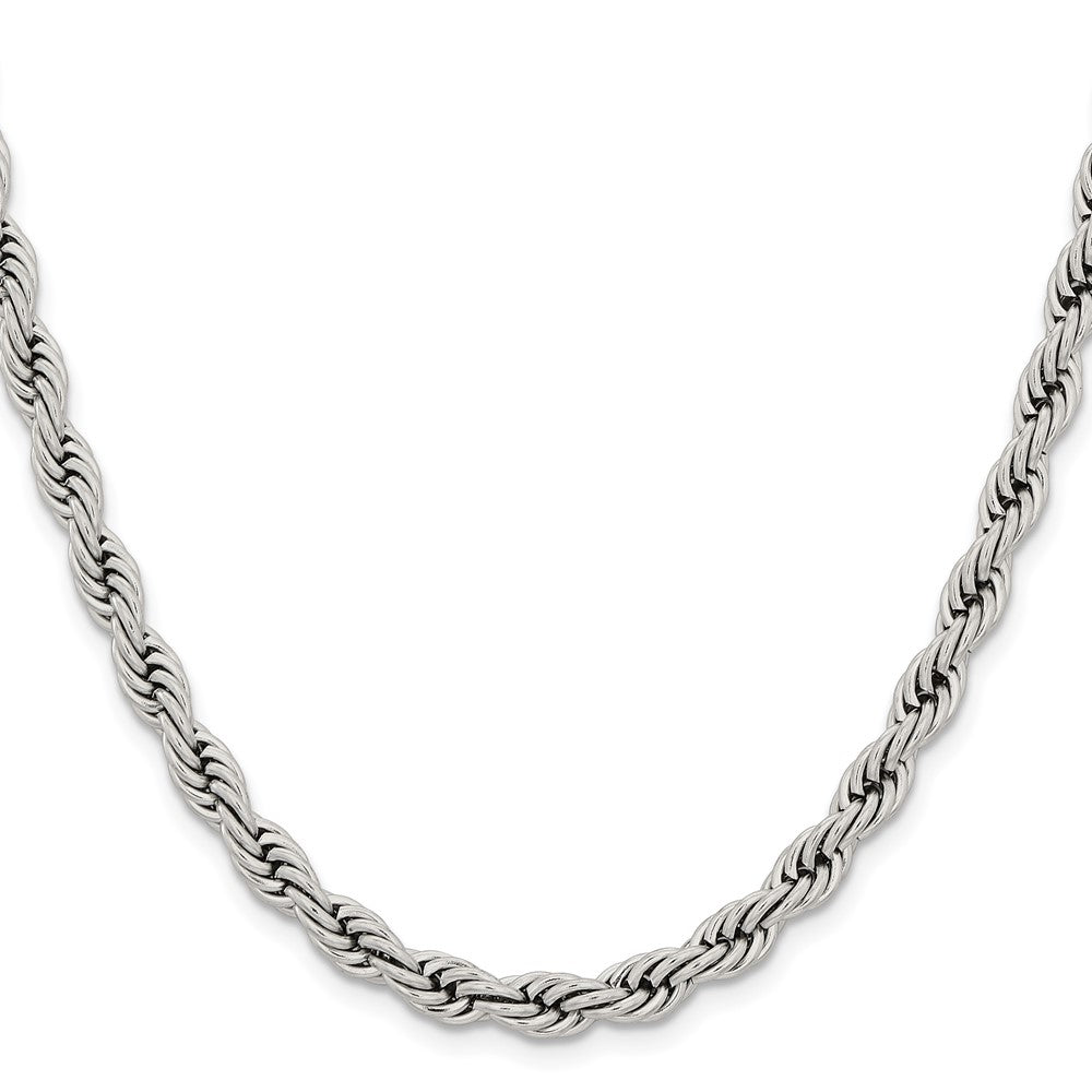 Stainless Steel Polished 6mm 22in Rope Chain