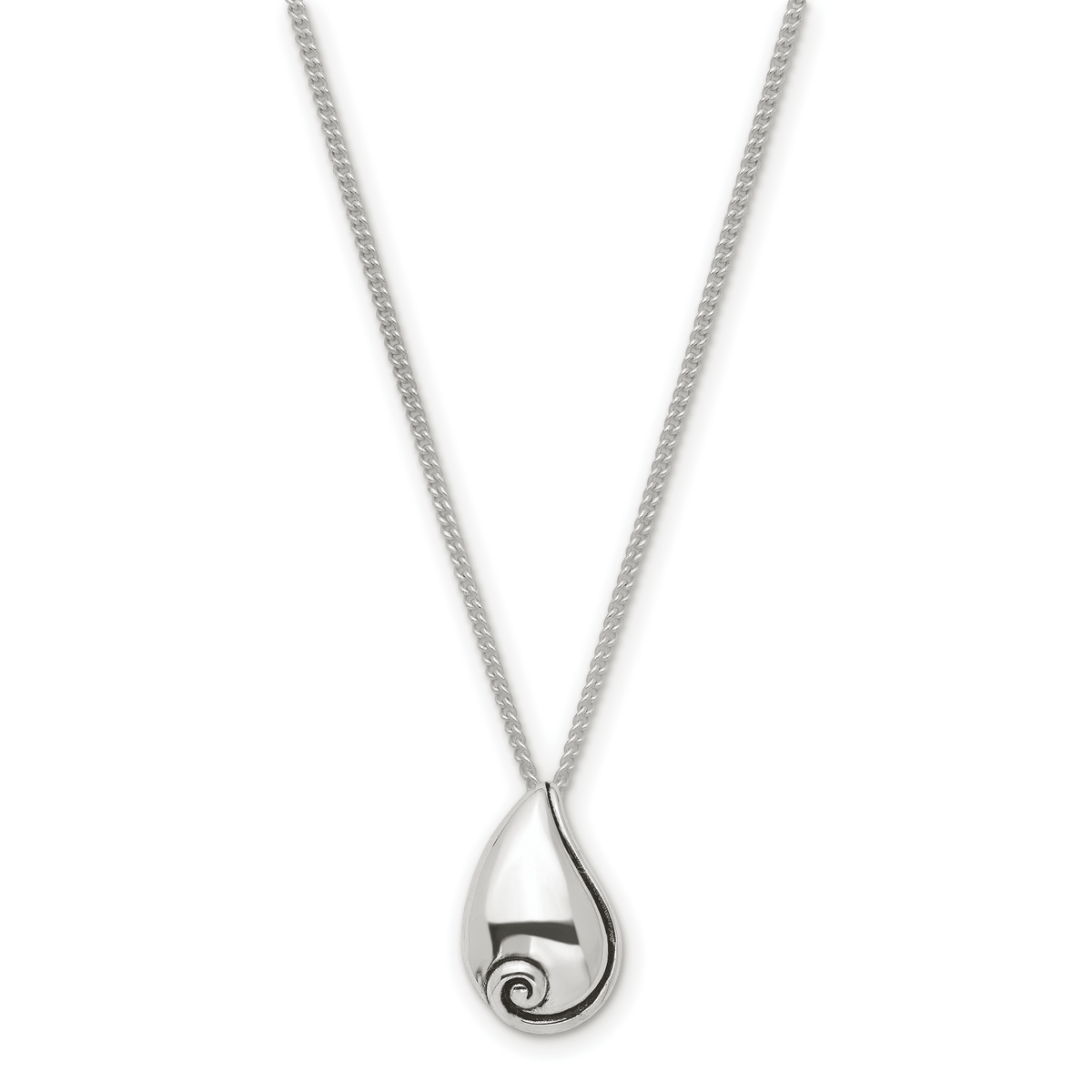 Silver-plated Metal No Tears in Heaven Teardrop 18in Necklace GM11106