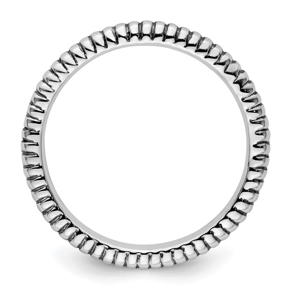 Sterling Silver Stackable Expressions Antiqued Ring Size -8