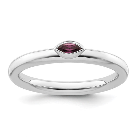 Sterling Silver Stackable Expressions Rhodolite Garnet Ring Size -6