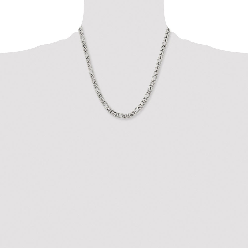 Stainless Steel Polished 6.75mm 20in Figaro Chain