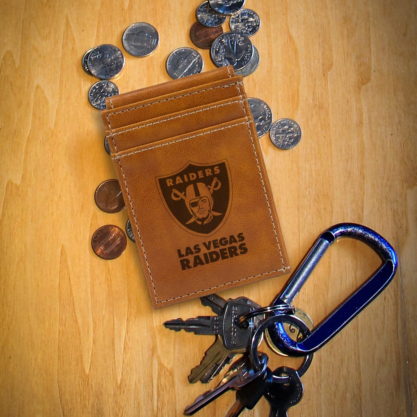 Suns Laser Engraved Brown Front Pocket Wallet