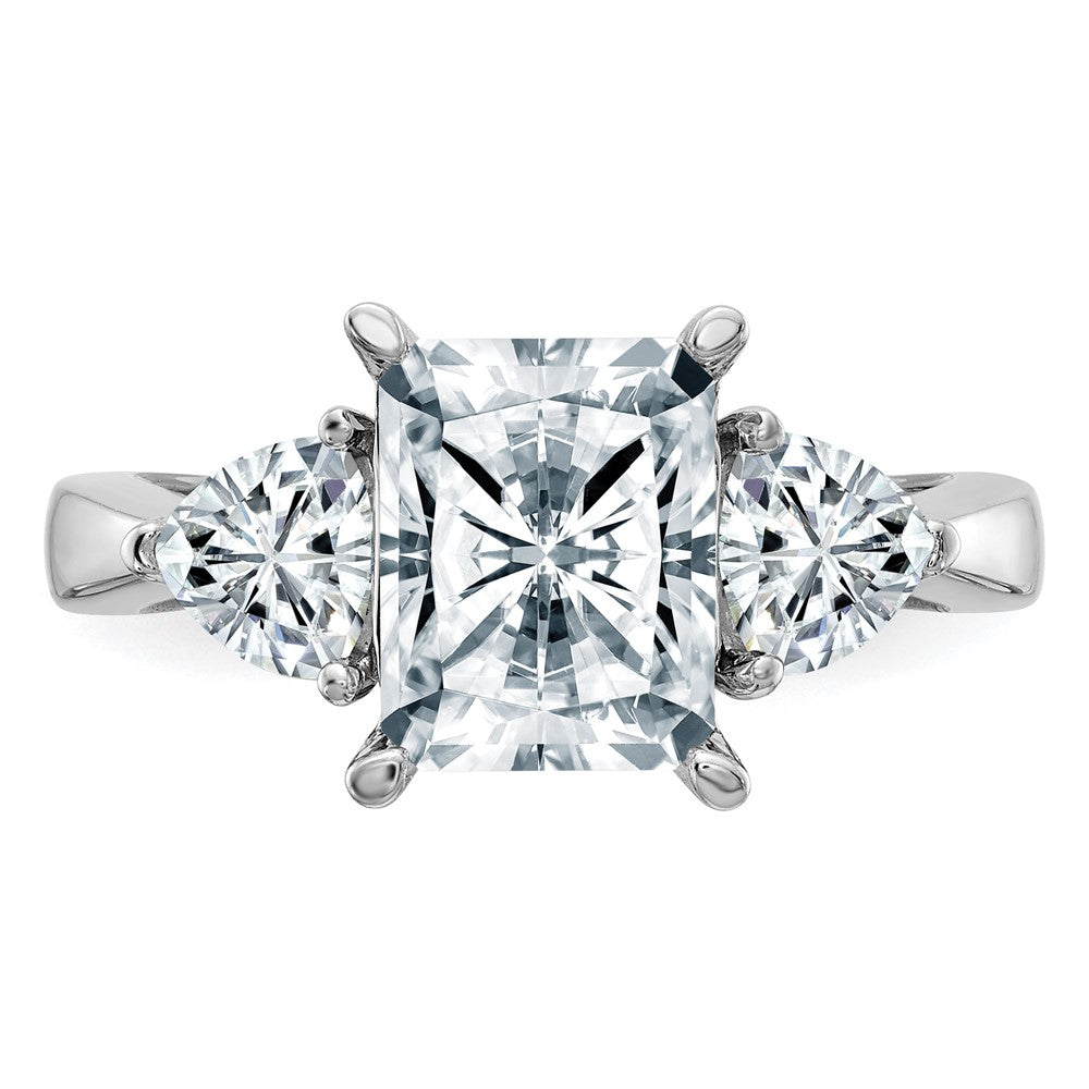 Sterling Silver  3-Stone CZ Engagement Ring
