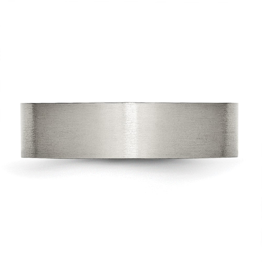 Stainless Steel Brushed 6mm Flat Band Size - 7.5