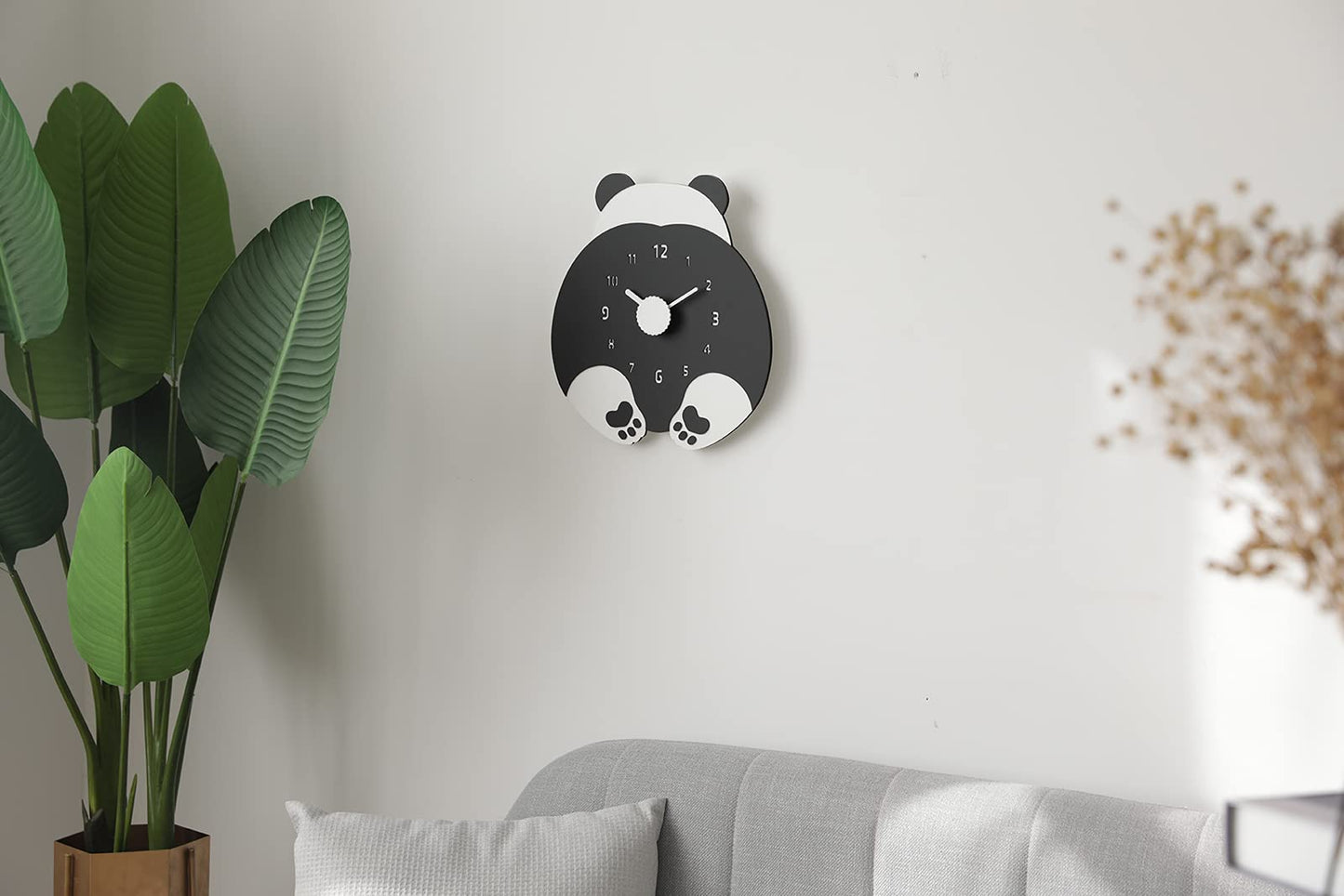 Modern Minimalist Silent Wall Clock Funny Animal Collection (Panda Butt)