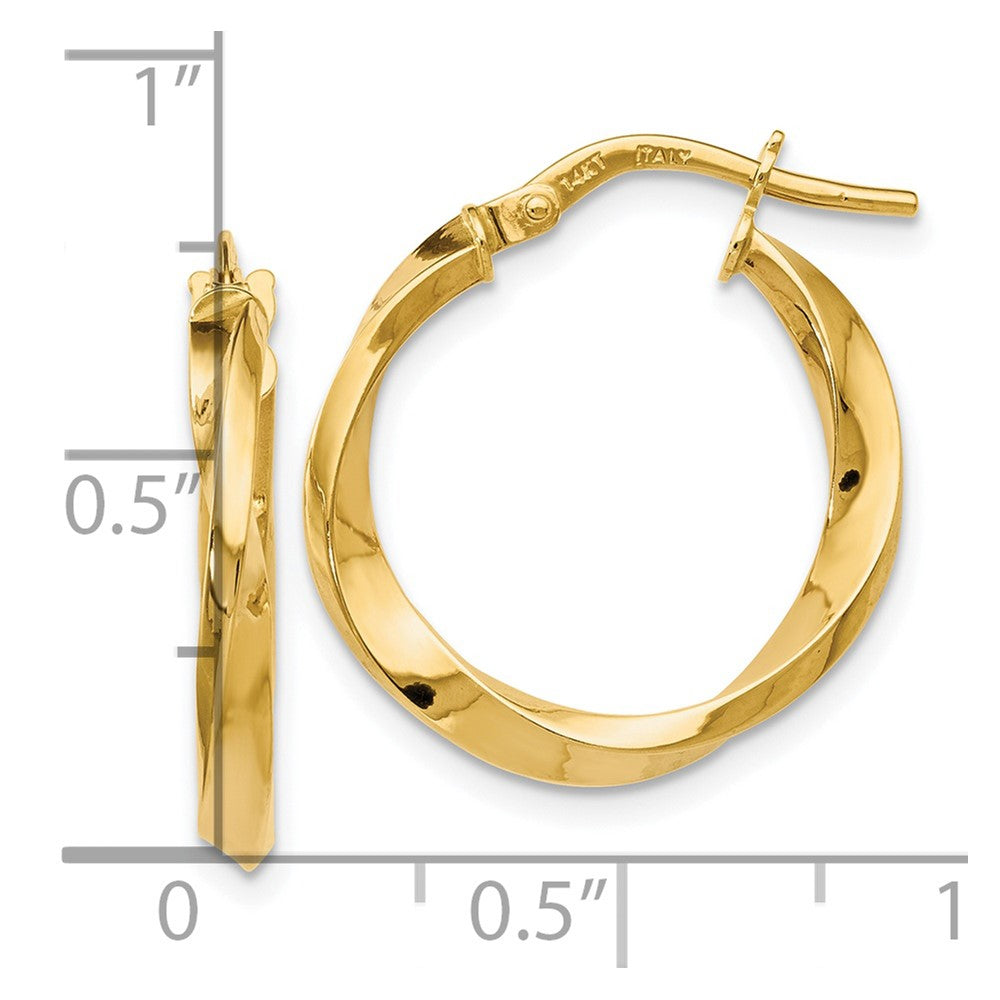 14K Polished Twisted Hoop Earrings