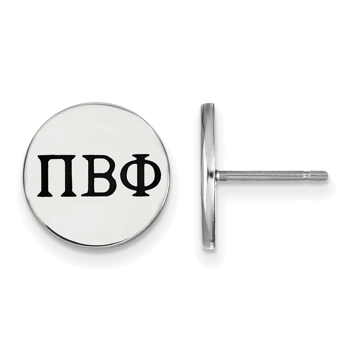 Sterling Silver Official Licensed Greek Sororities Pi Beta Phi (???) Enameled Post Earrings
