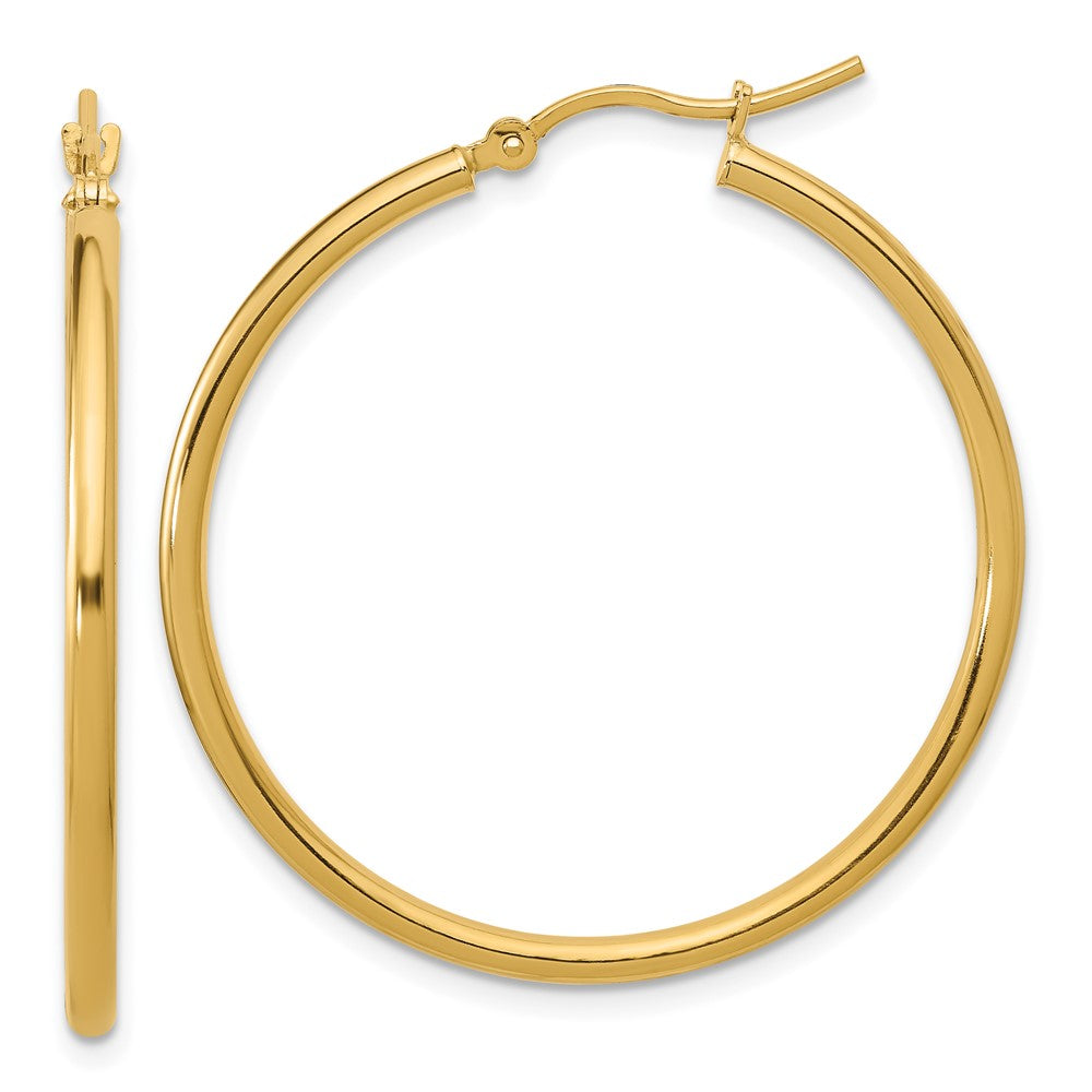 10K Polished Hinged Hoop Earrings