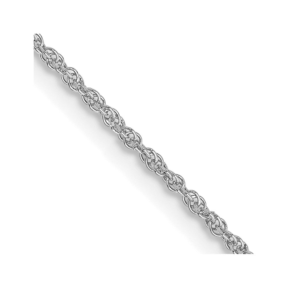 14K White Gold 20 inch 1.1mm Baby Rope with Spring Ring Clasp Chain