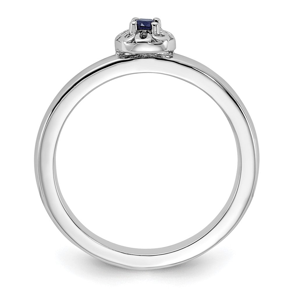 Sterling Silver Stackable Expressions Created Sapphire Ring