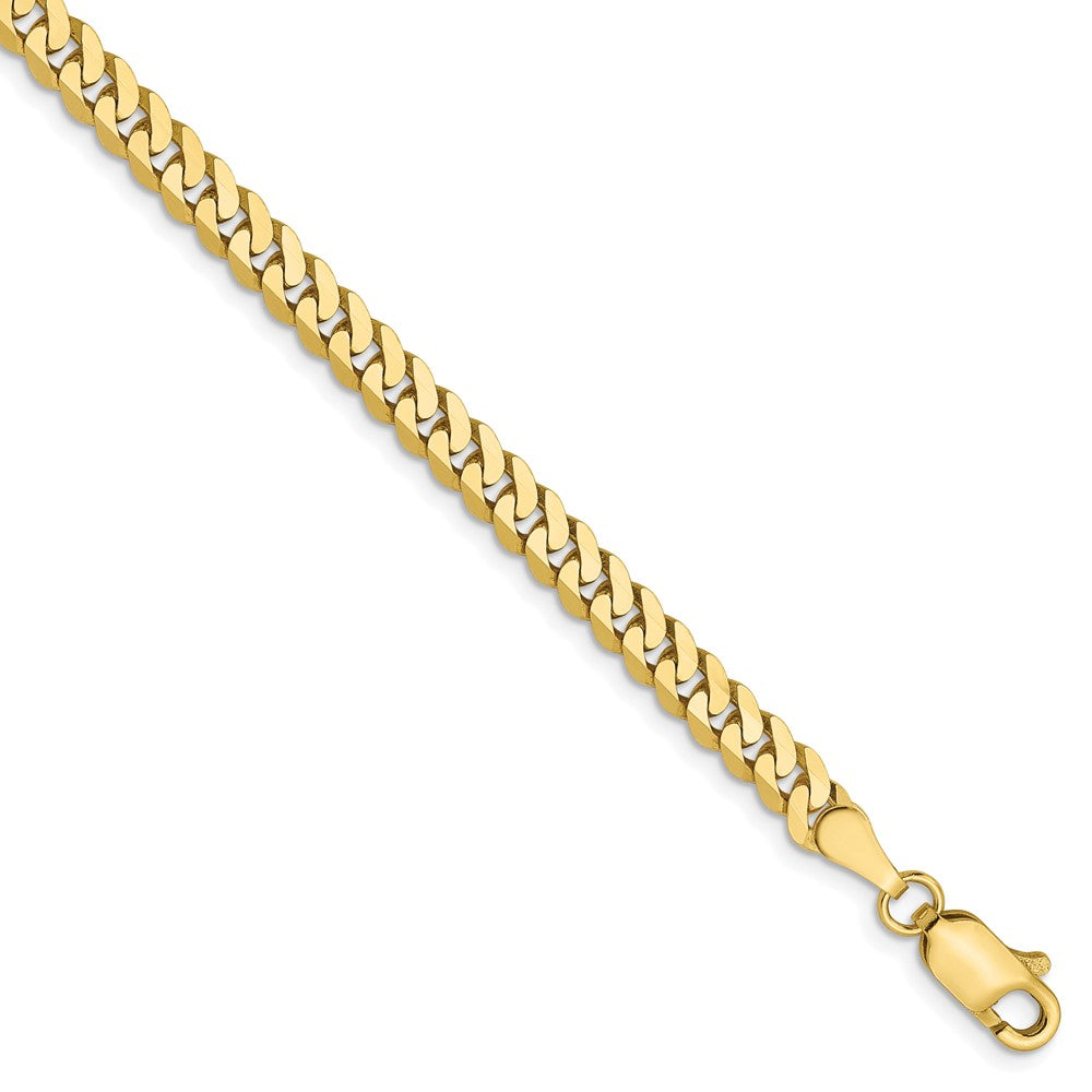 10K 3.9mm Flat Beveled Curb Chain 7  inches