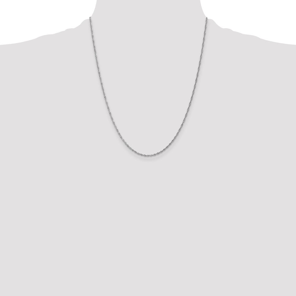 10k White Gold 1.3mm Singapore Chain