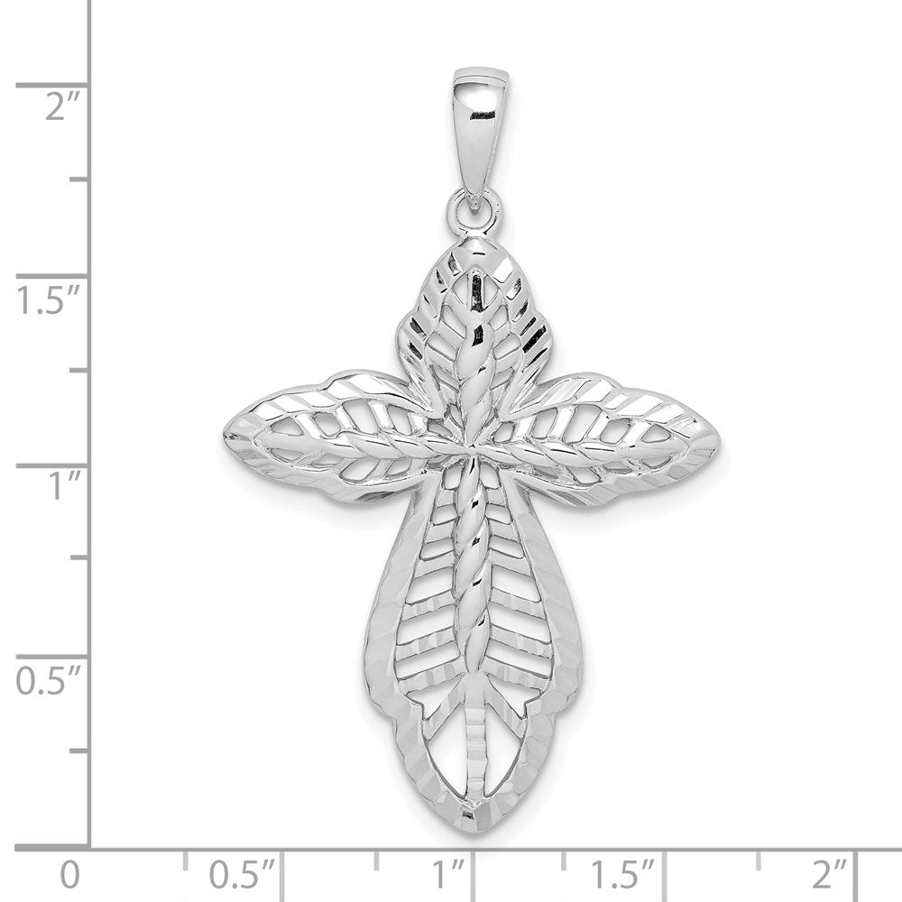 Sterling Silver Diamond-cut Cross Pendant
