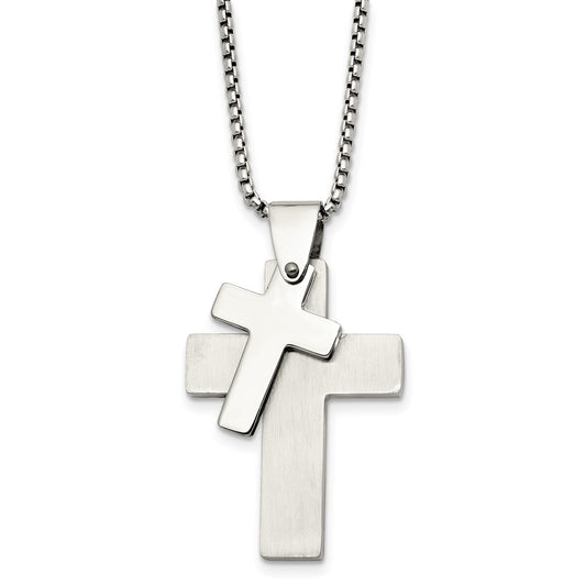Stainless Steel Polished Crosses Pendant Necklace