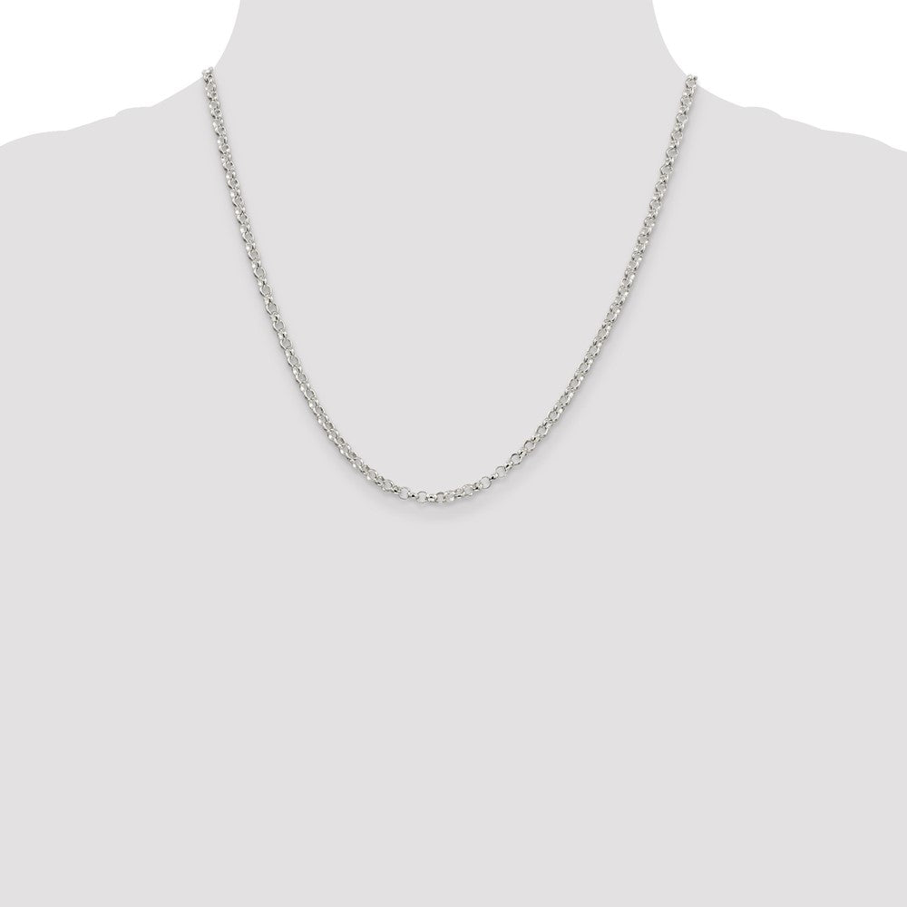 Sterling Silver 3.5mm Rolo Chain 20 Inches