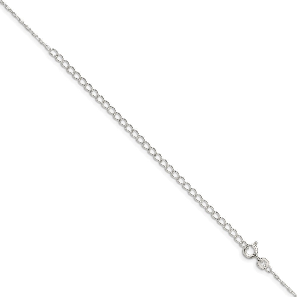 Sterling Silver 1mm Diamond-cut Long Link Cable Chain w/4in ext. 22 Inches