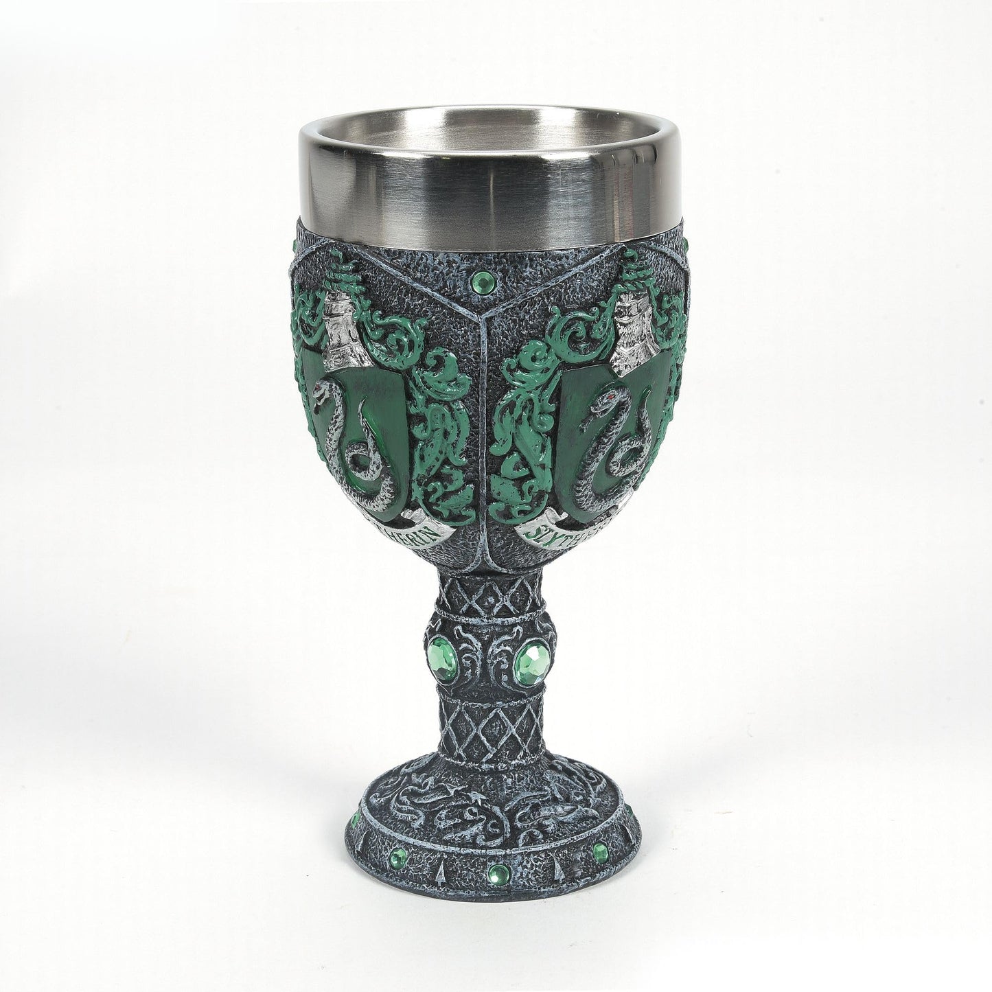 Wizarding World of Harry Potter Slytherin Decorative Resin Stainless Steel Goblet 7in H