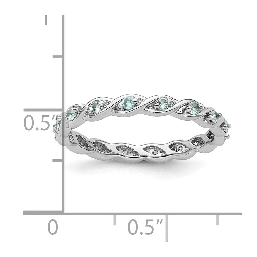 Sterling Silver Stackable Expressions Blue Topaz Ring Size -10