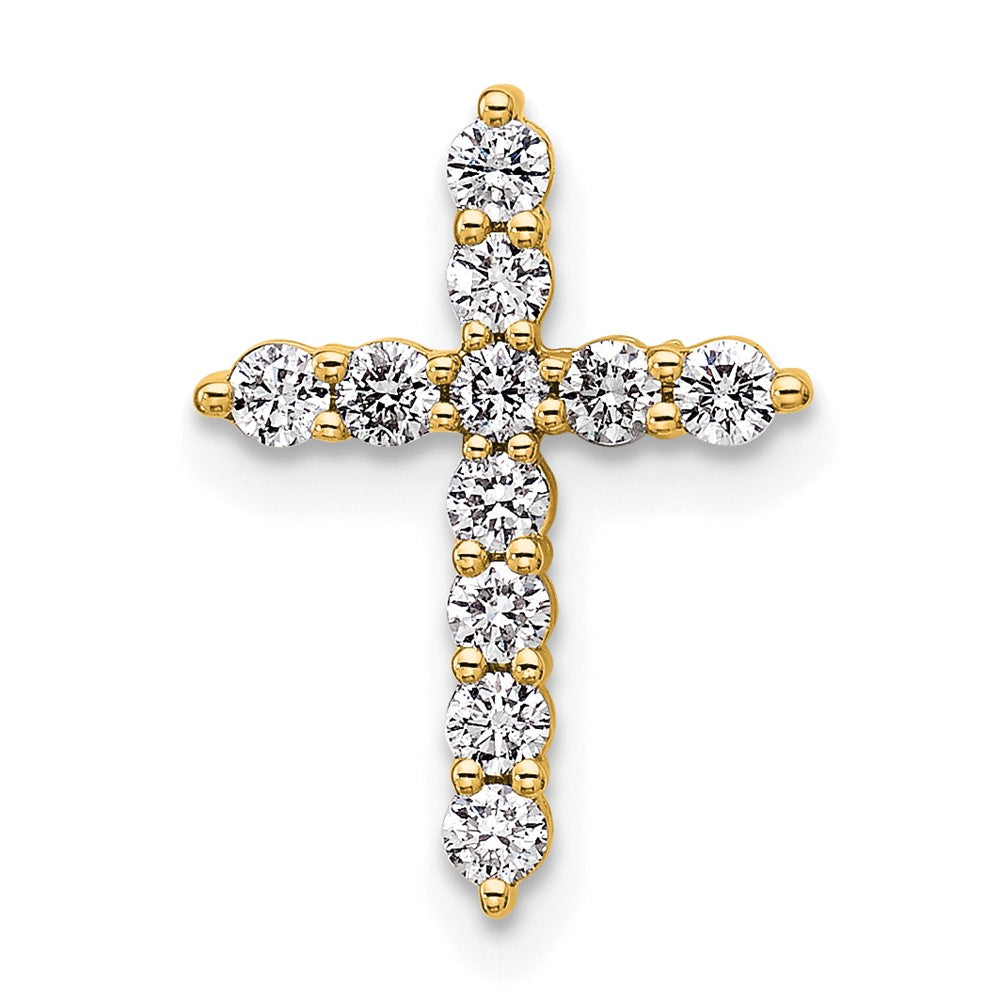 14k 1/3 carat Lab Grown Diamond VS/SI+ G+ Cross Chain Slide Pendant