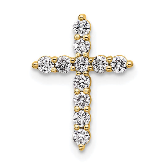 14k 1/3 carat Lab Grown Diamond VS/SI+ G+ Cross Chain Slide Pendant