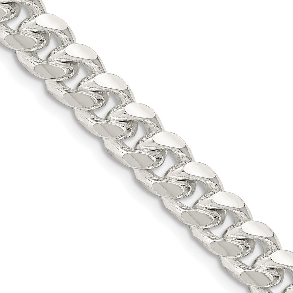 Sterling Silver 7.35mm Domed w/ Side D/C Curb Chain 26 Inches