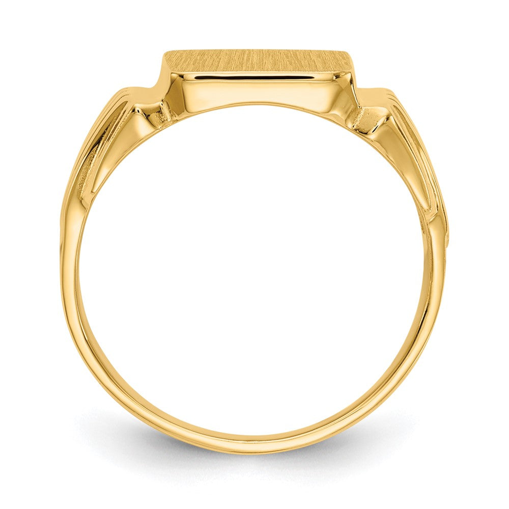 14k 10.5x10.5mm Open Back Mens Signet Ring Size 9