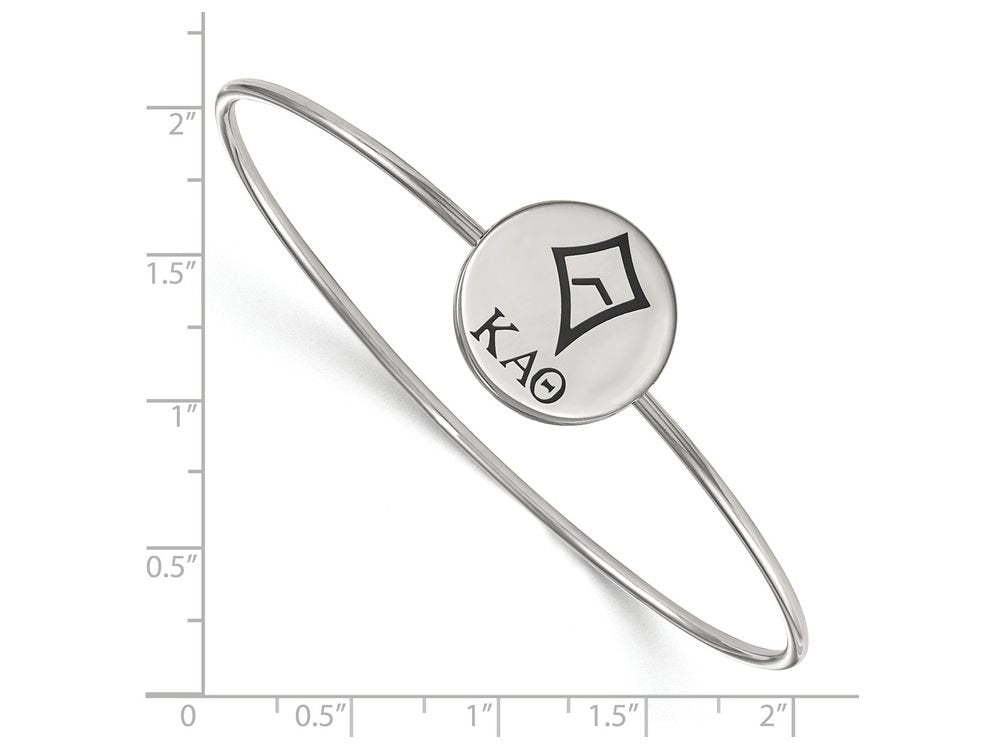 Sterling Silver Official Licensed Greek Sororities 7in Kappa Alpha Theta (???) Enameled Slip-on Bangle