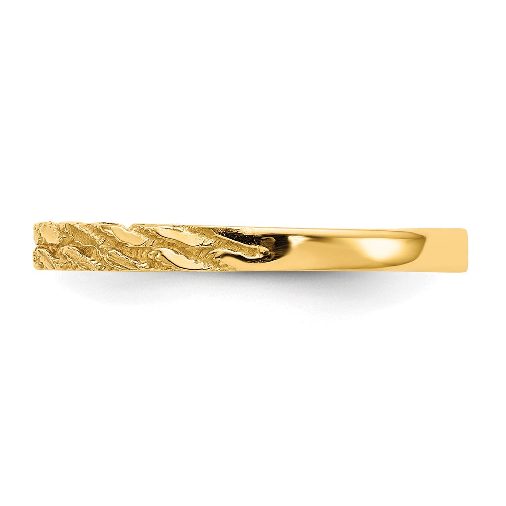 14k Diamond-cut Rope Ring size 7