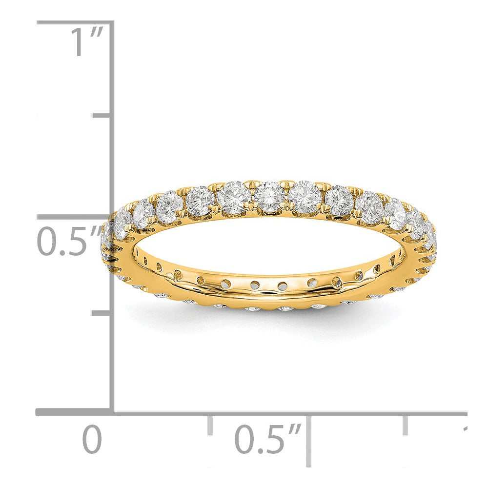 14k 1 carat Lab Grown Diamond VS/SI+ G+ Size 6 Shared Prong Eternity Band