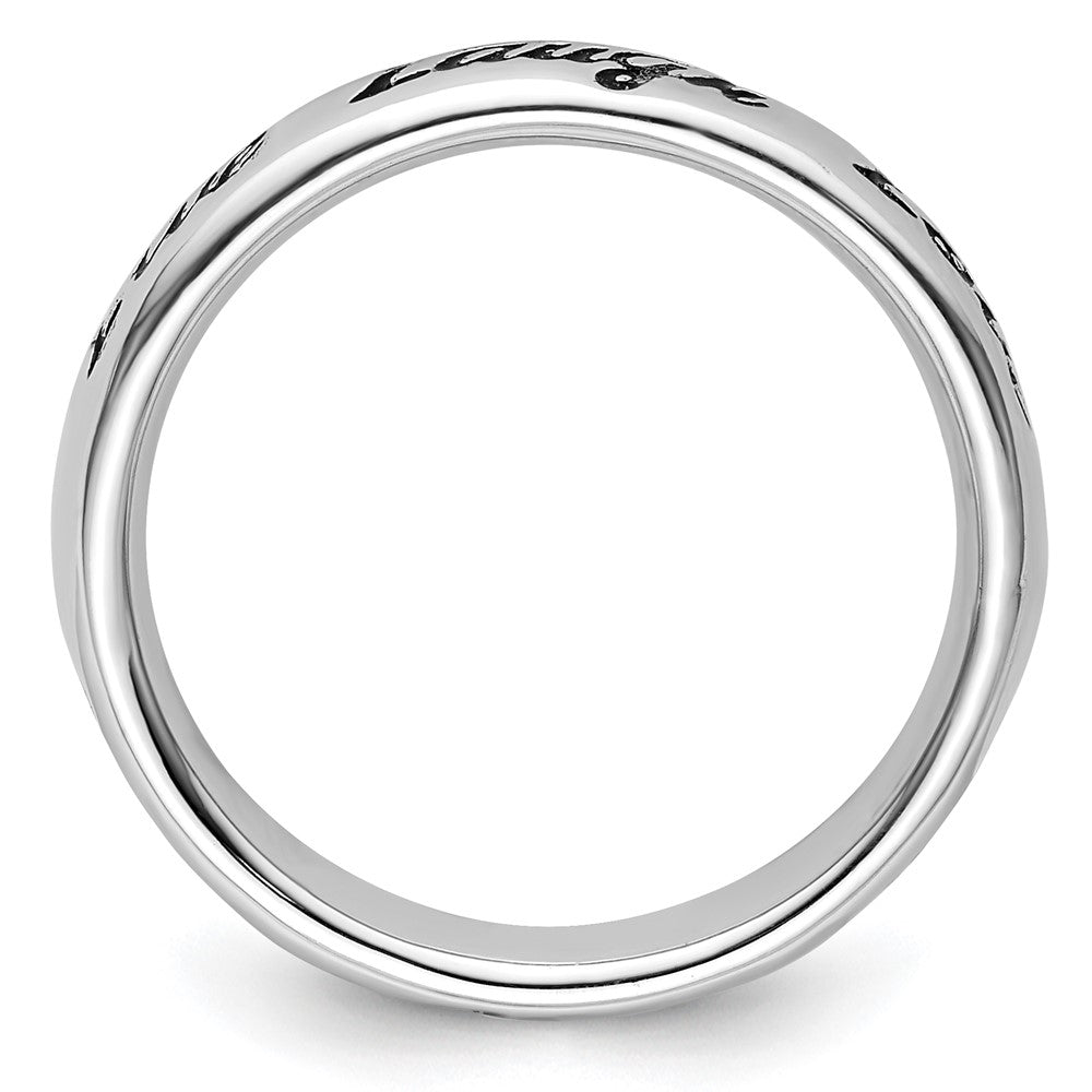 Sterling Silver Stackable Expressions Enamel Live Laugh Love Ring Size -8