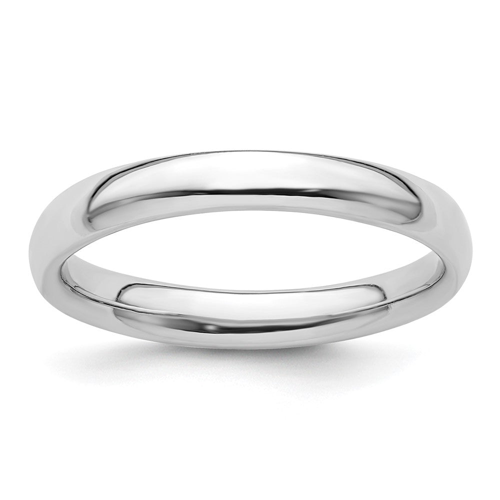 Sterling Silver Stackable Expressions Rhodium Polished Ring Size -9